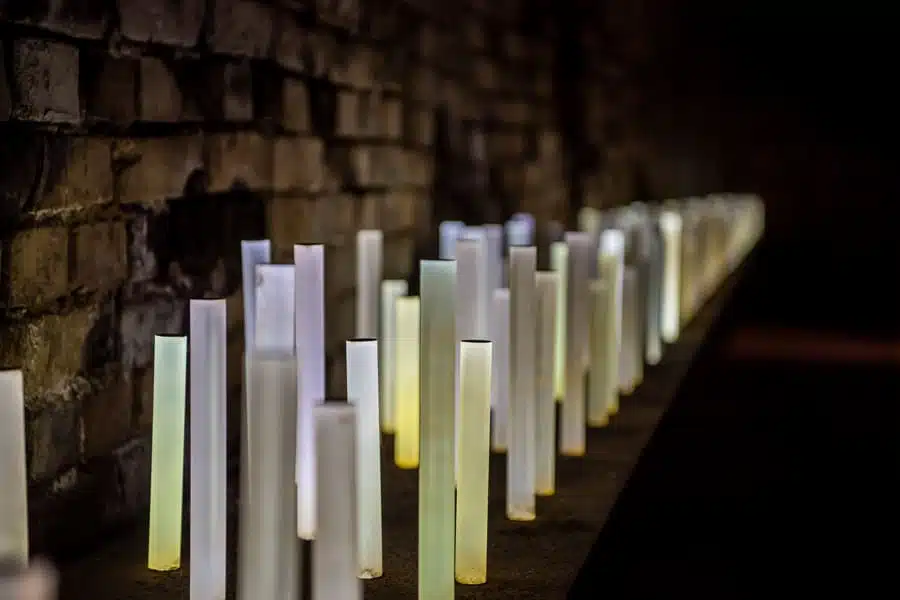 Bâtons lumineux dans la cave